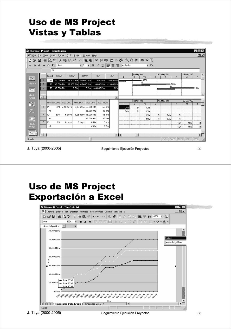 Proyectos 29 Uso de MS Project Exportación a