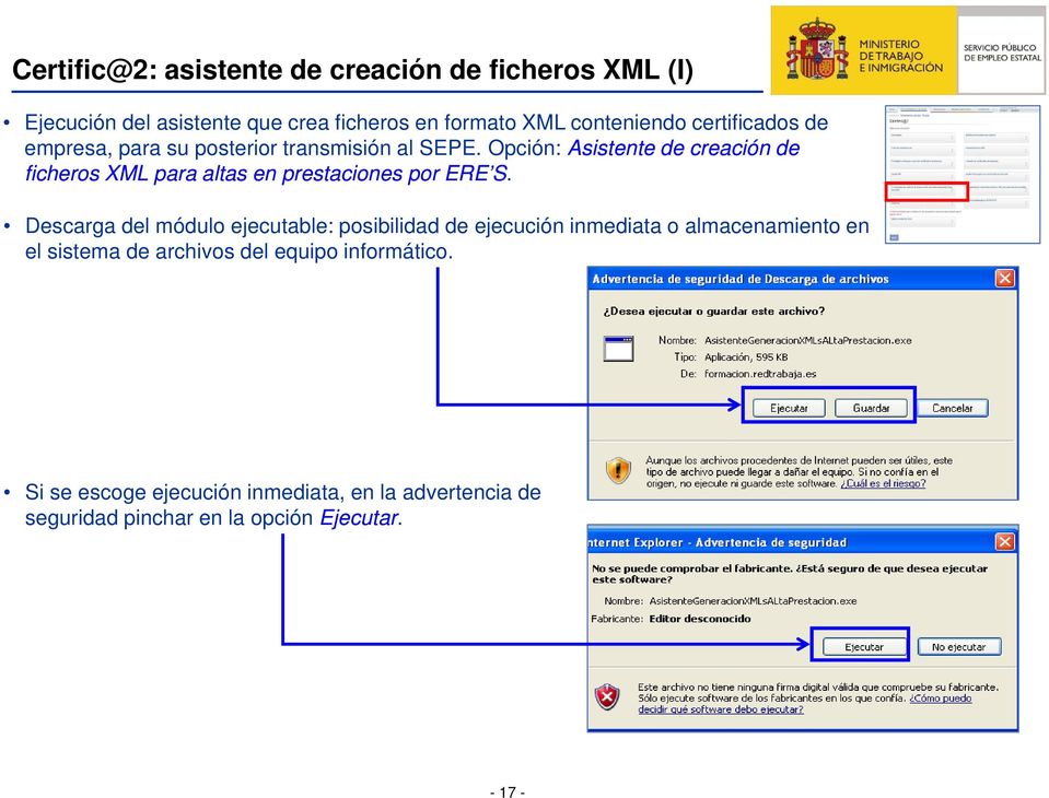 Opción: Asistente de creación de ficheros XML para altas en prestaciones por ERE S.
