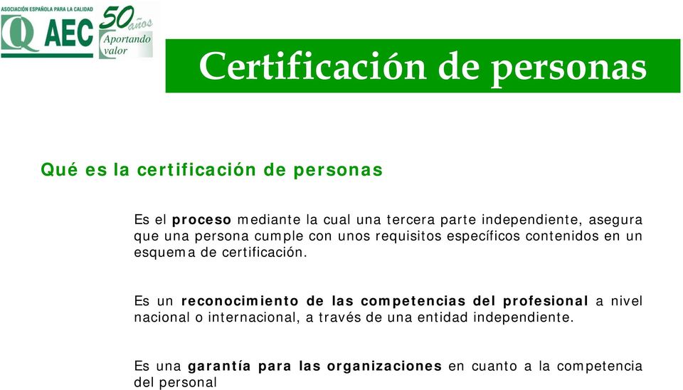 certificación.