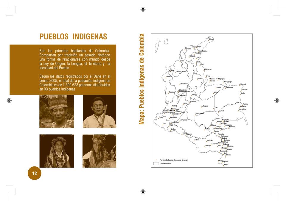 el censo 2005, el total de la población indígena de Colombia es de 1.392.