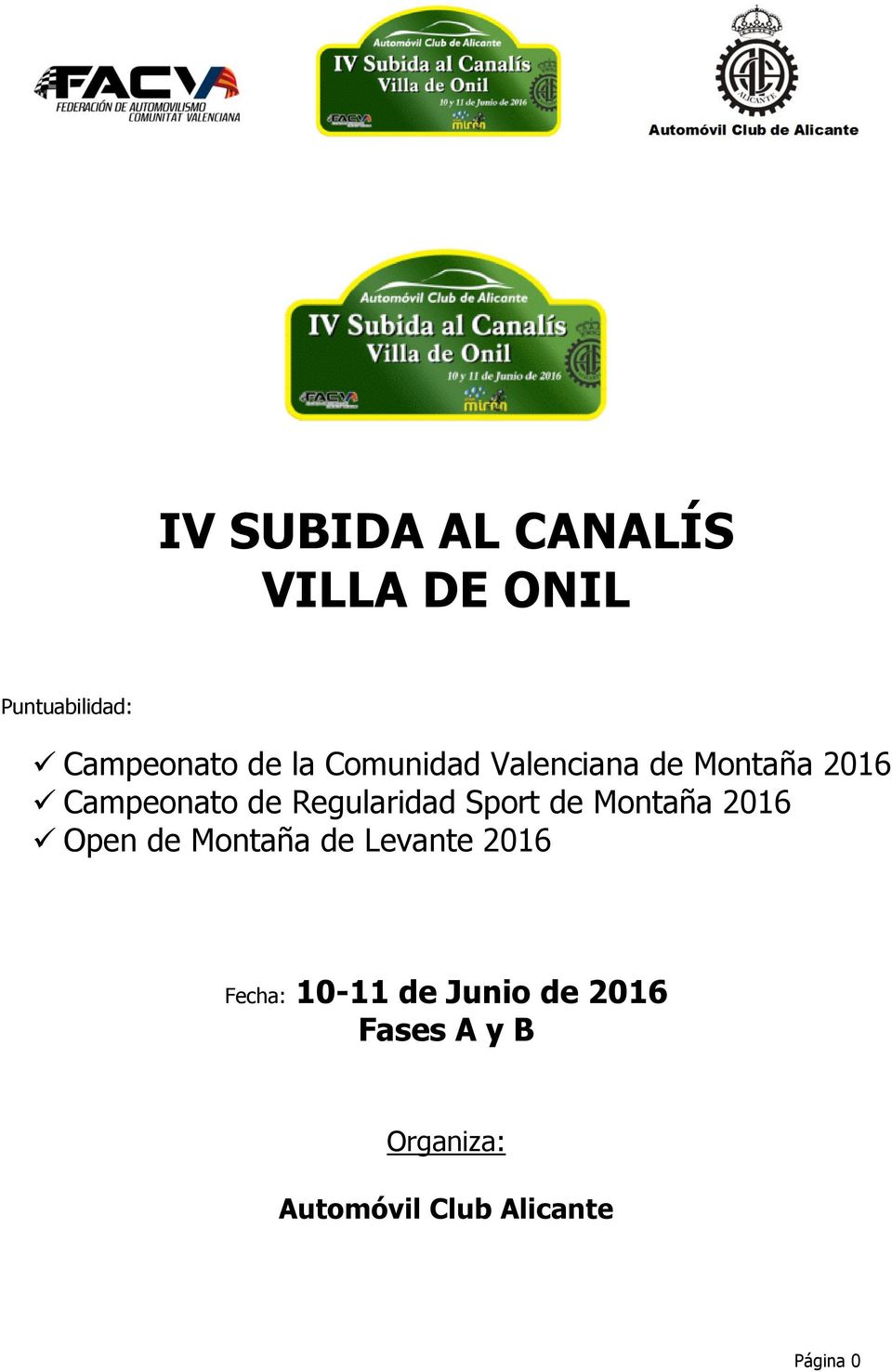 Sport de Montaña 2016 Open de Montaña de Levante 2016 Fecha: 10-11