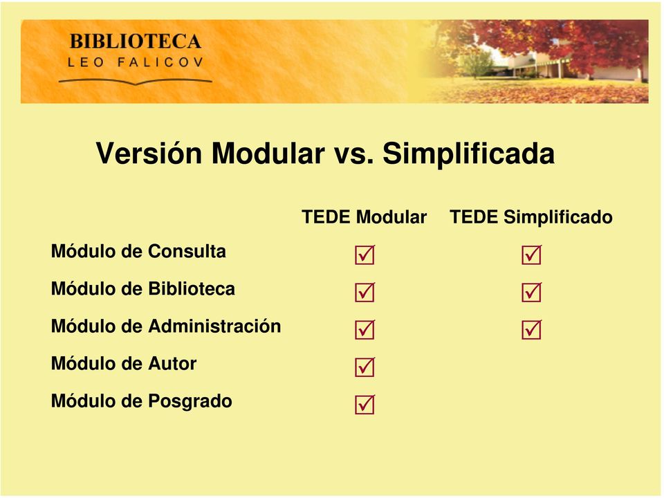 Simplificado Módulo de Consulta Módulo