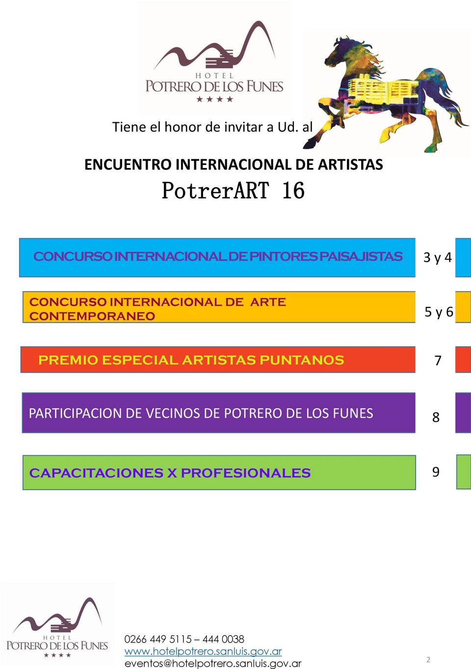PAISAJISTAS 3 y 4 CONCURSO INTERNACIONAL DE ARTE CONTEMPORANEO 5 y 6