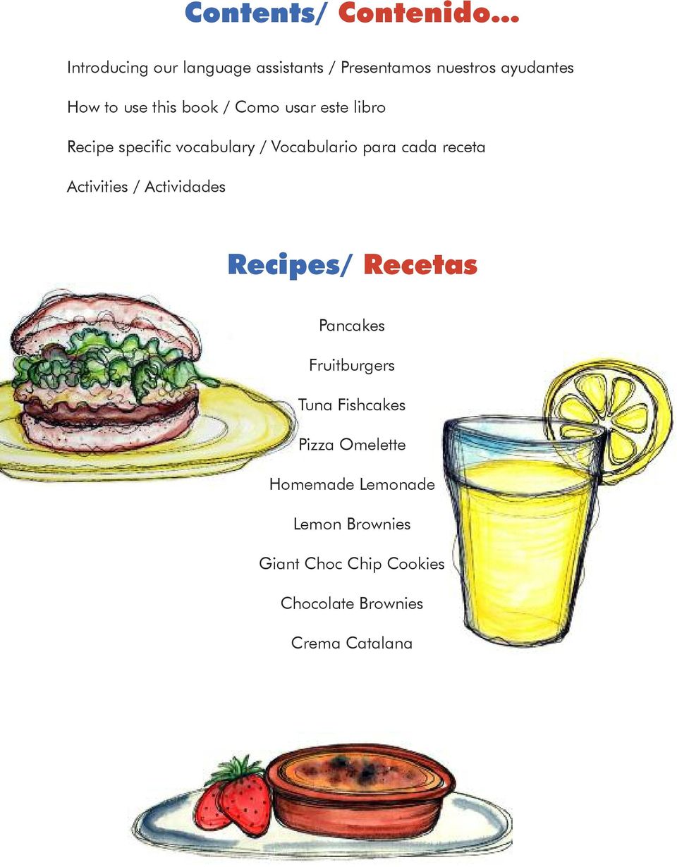 Spanish for Children / Inglés para niños. Simple recipes for learning  Spanish Recetas sencillas para aprender Inglés - PDF Descargar libre