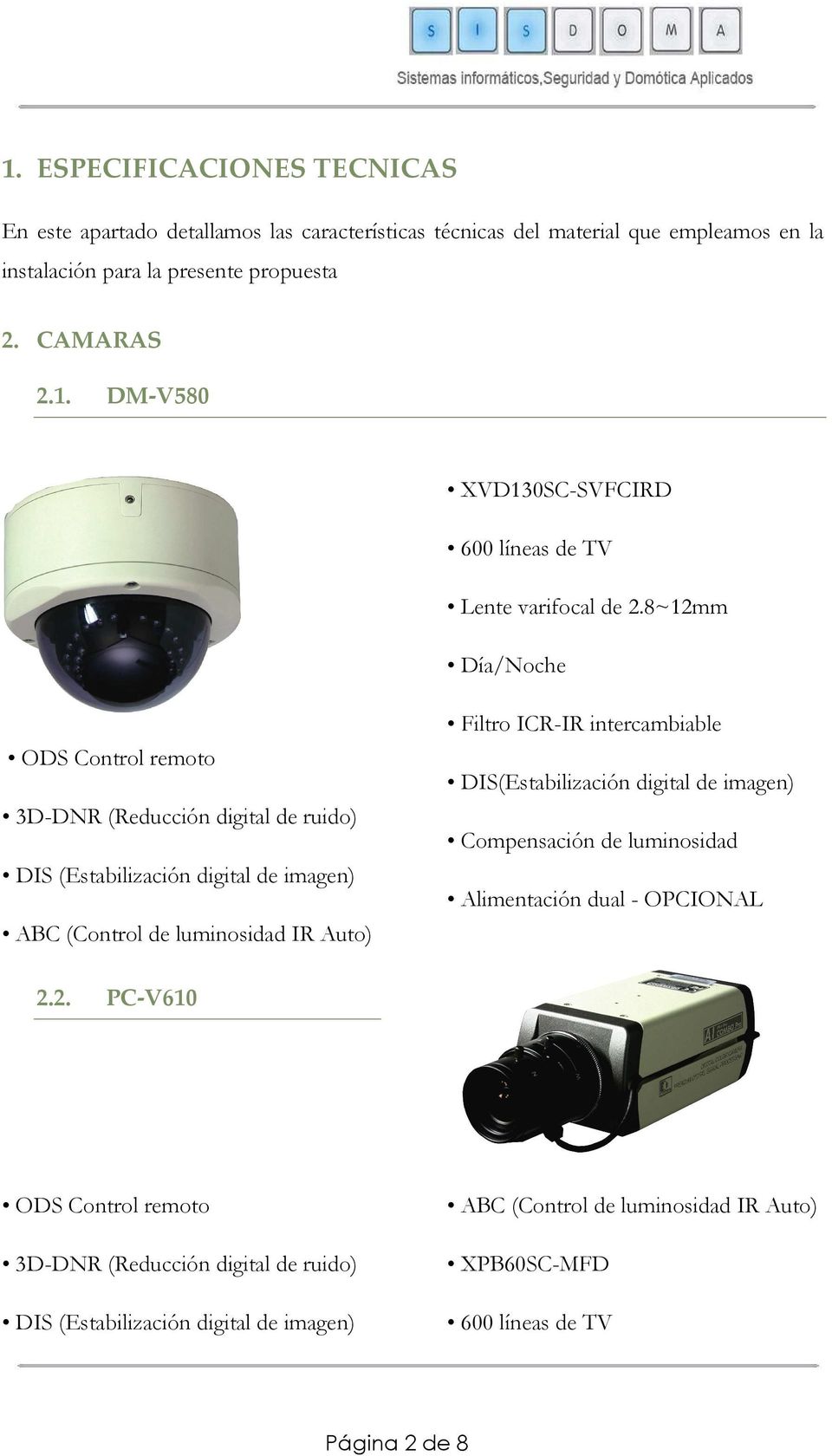 8~12mm Día/Noche ODS Control remoto 3D-DNR (Reducción digital de ruido) ABC (Control de luminosidad IR Auto) Filtro ICR-IR intercambiable