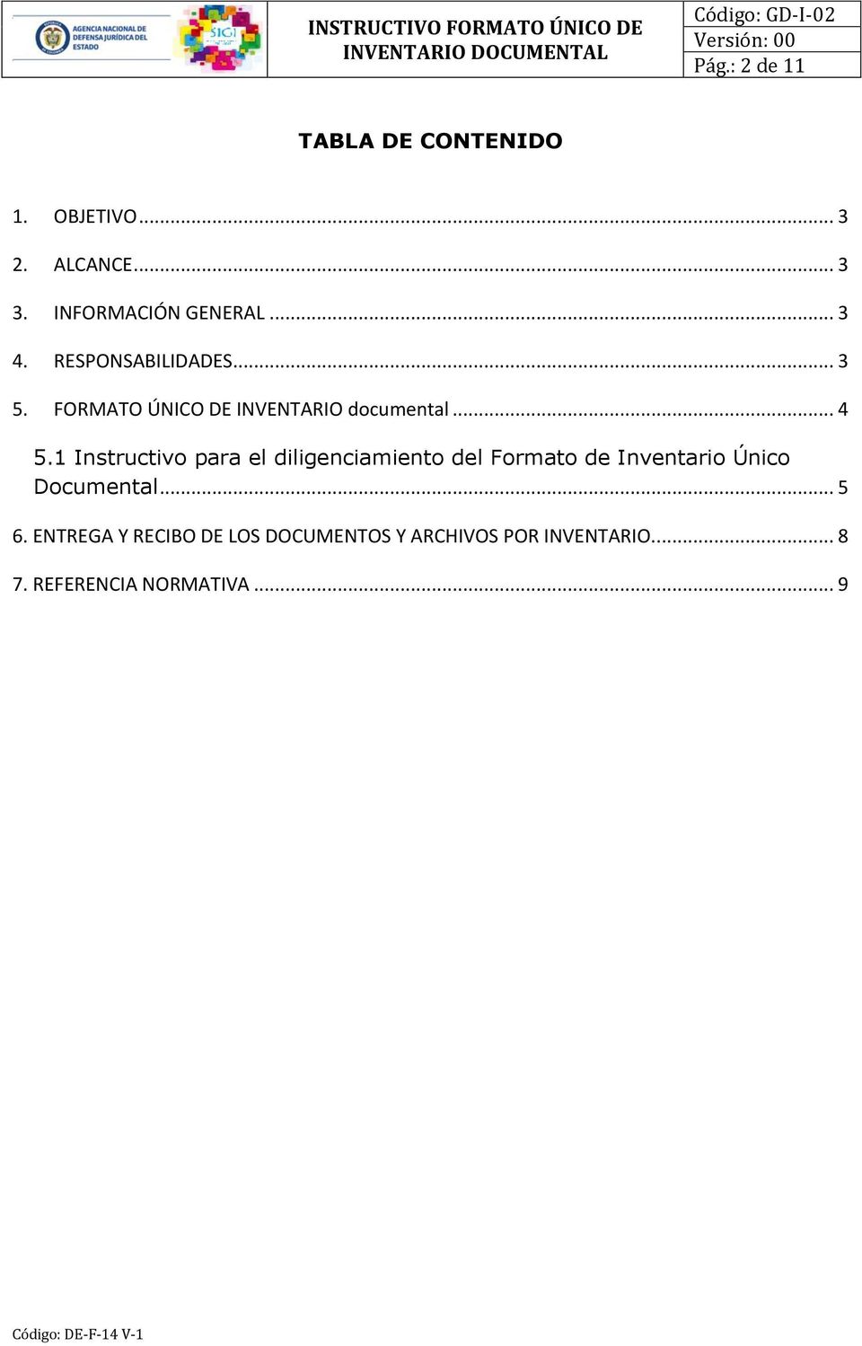 1 Instructivo para el diligenciamiento del Formato de Inventario Único Documental... 5 6.