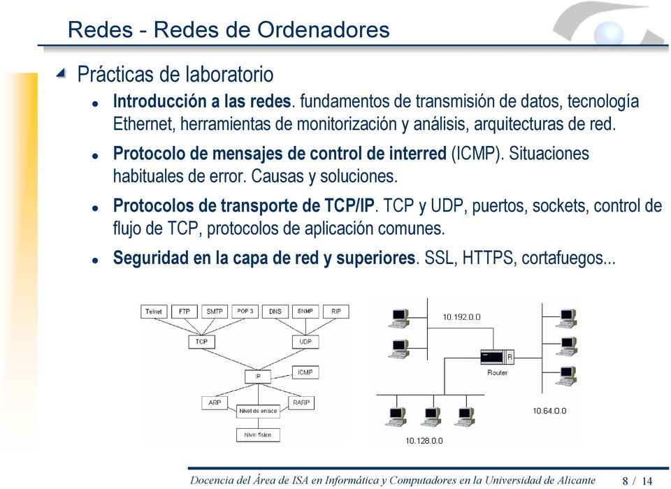 Protocolo de mensajes de control de interred (ICMP). Situaciones habituales de error. Causas y soluciones. Protocolos de transporte de TCP/IP.
