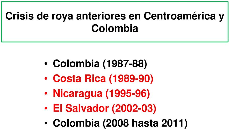 (1987-88) Costa Rica (1989-90) Nicaragua