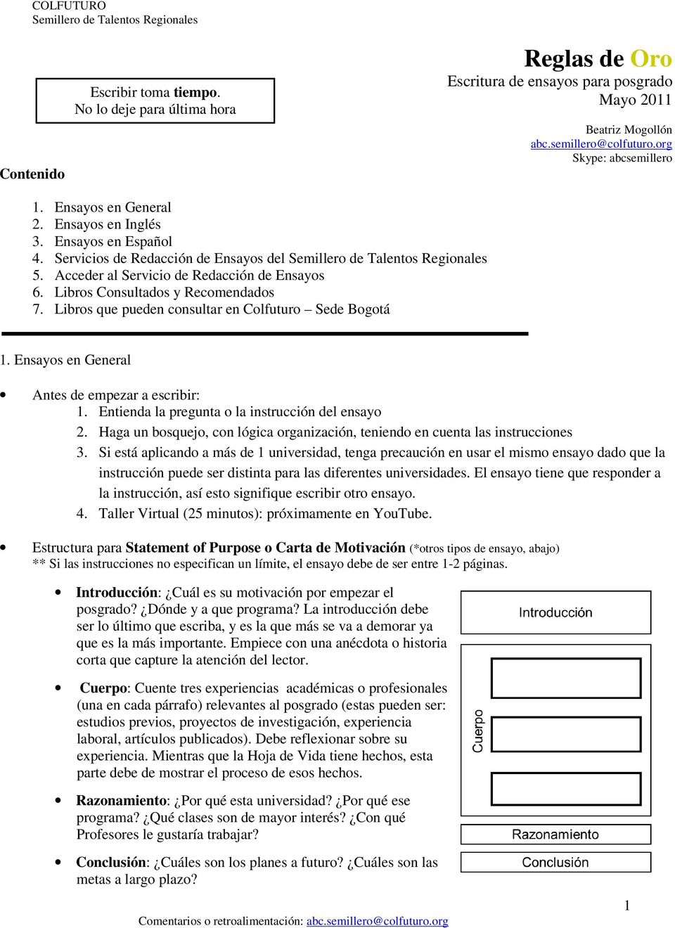 Reglas de Oro Escritura de ensayos para posgrado Mayo PDF Descargar libre