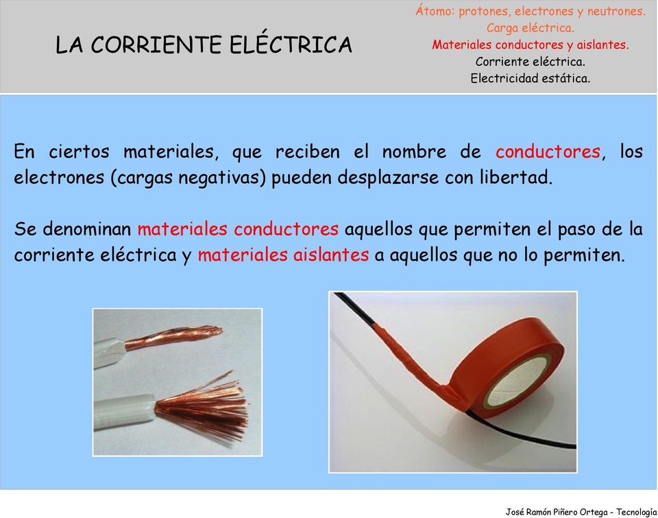 En ciertos materiales, que reciben el nombre de conductores, los electrones (cargas negativas) pueden