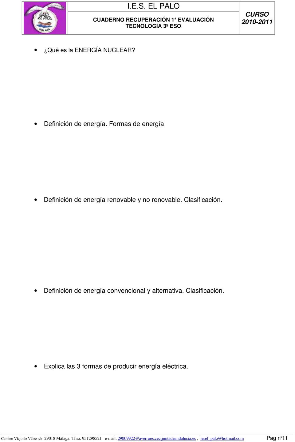 Definición de energía convencional y alternativa. Clasificación.
