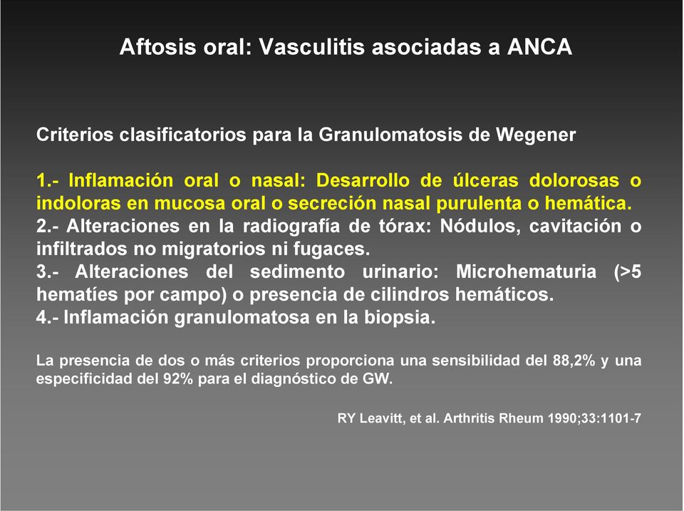 - Alteraciones en la radiografía de tórax: Nódulos, cavitación o infiltrados no migratorios ni fugaces. 3.