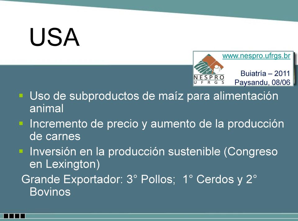 carnes Inversión en la producción sustenible (Congreso