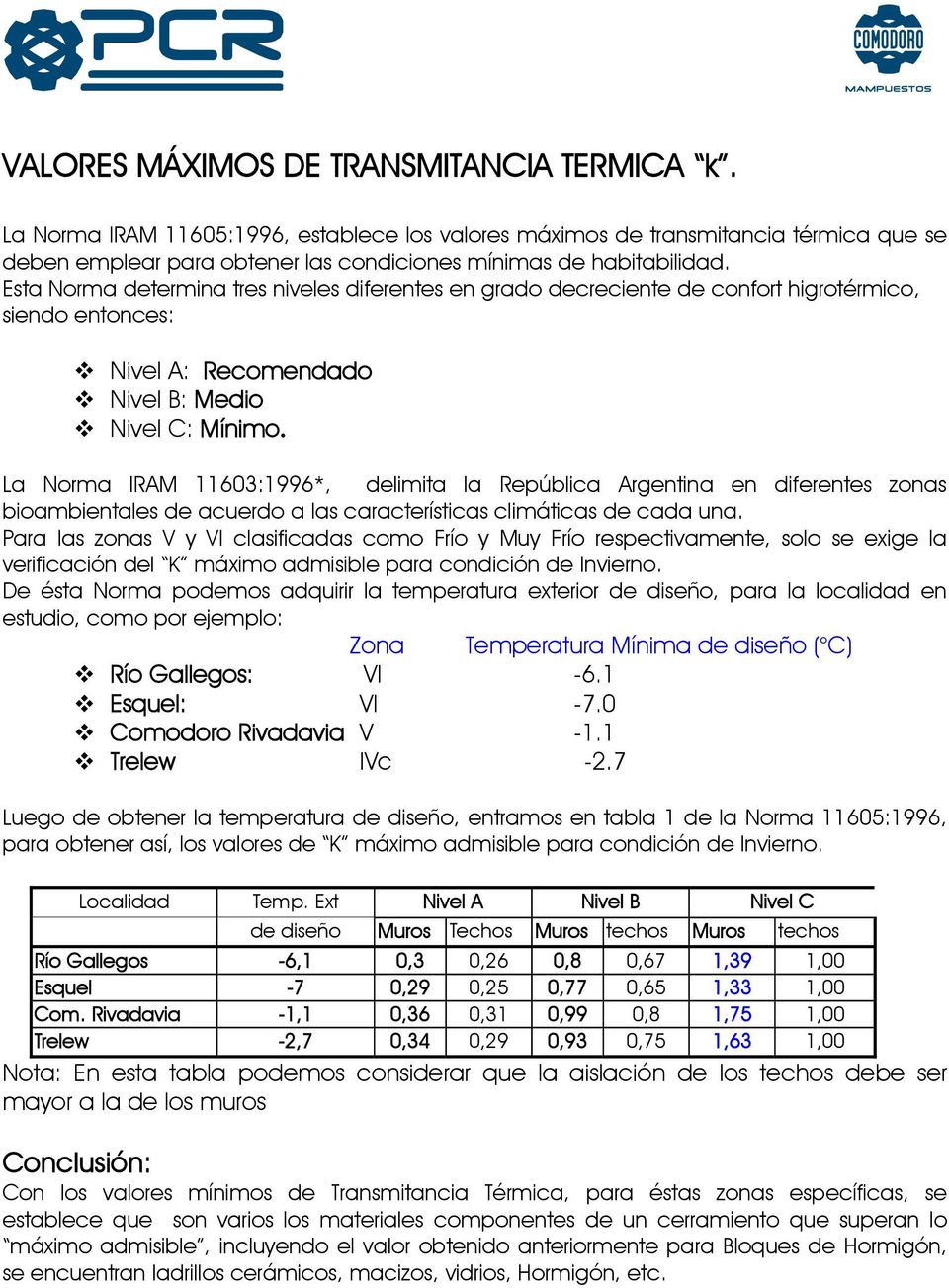 La Norma IRAM 11603:1996*, delimita la República Argentina en diferentes zonas bioambientales de acuerdo a las características climáticas de cada una.