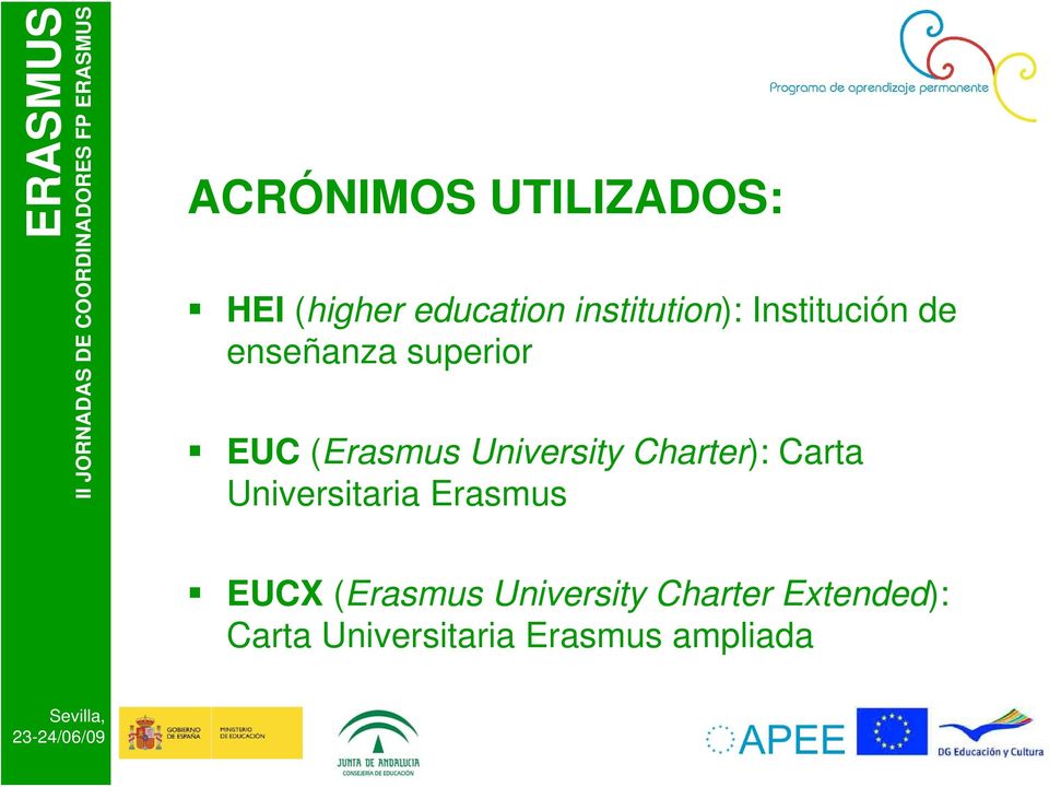 Charter): Carta Universitaria Erasmus EUCX (Erasmus