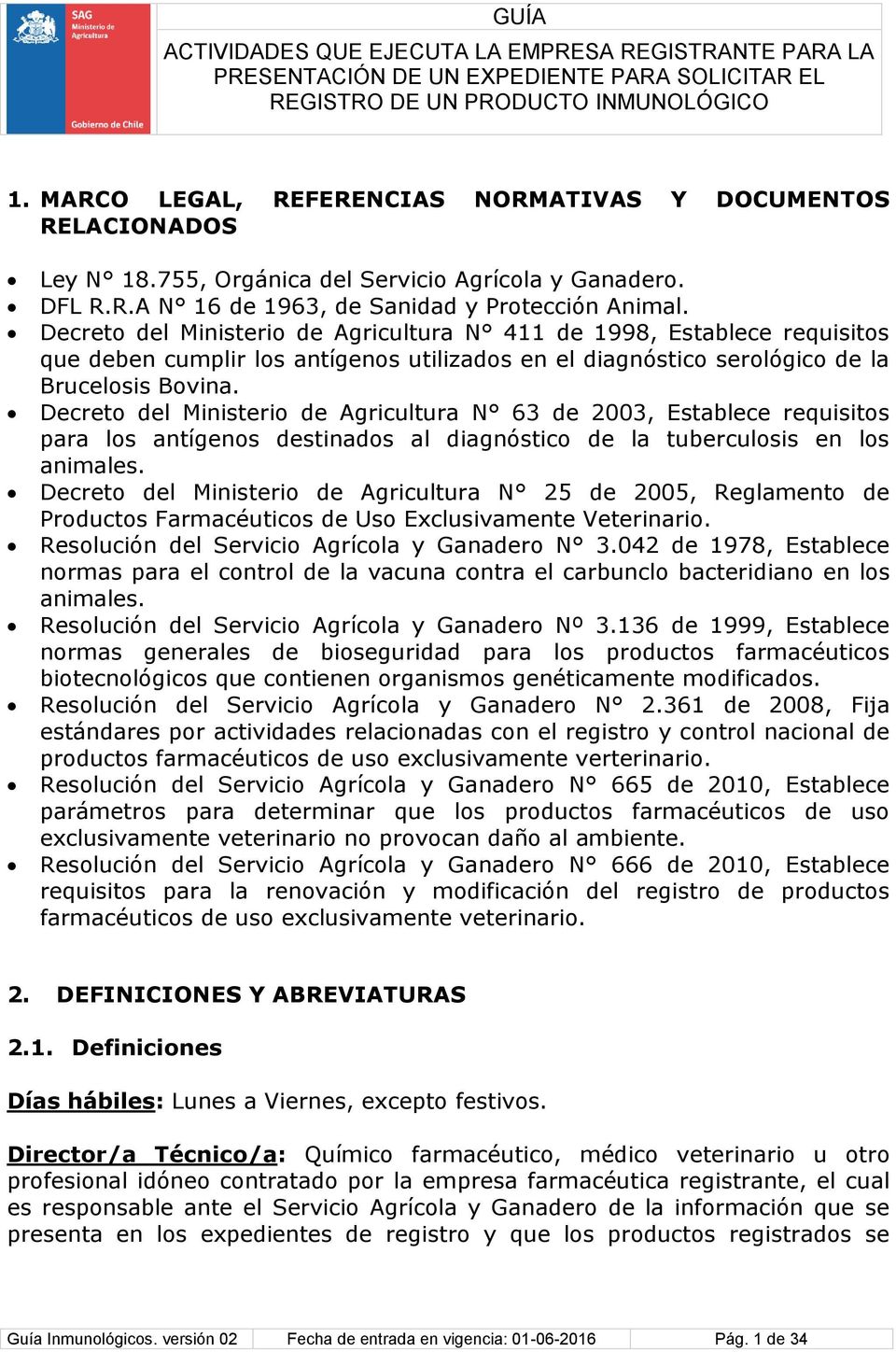 Decreto del Ministerio de Agricultura N 63 de 2003, Establece requisitos para los antígenos destinados al diagnóstico de la tuberculosis en los animales.