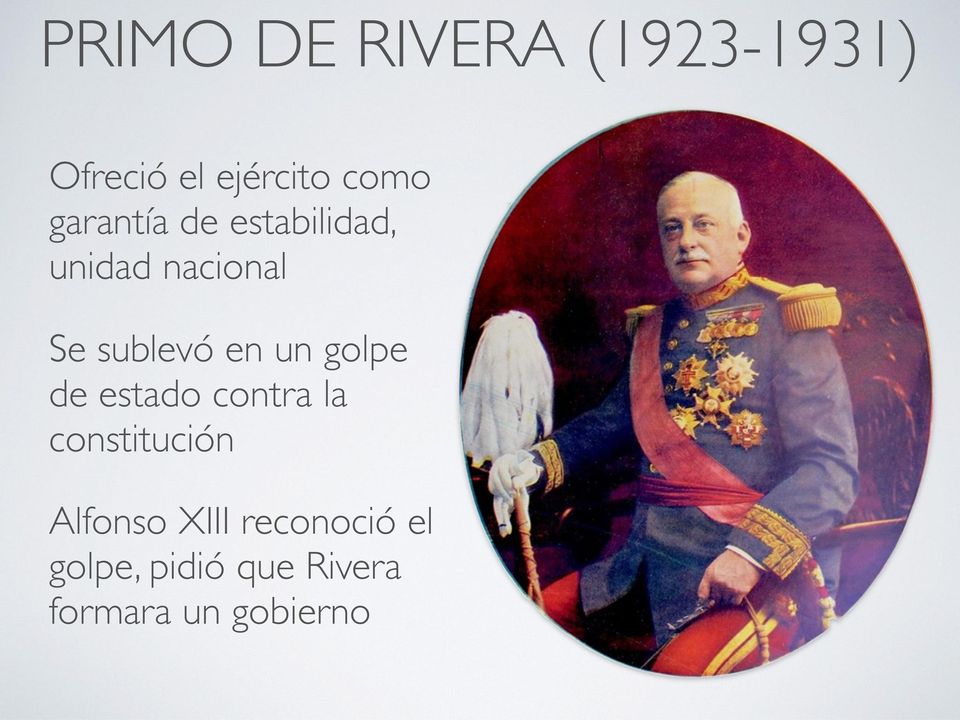 un golpe de estado contra la constitución Alfonso XIII