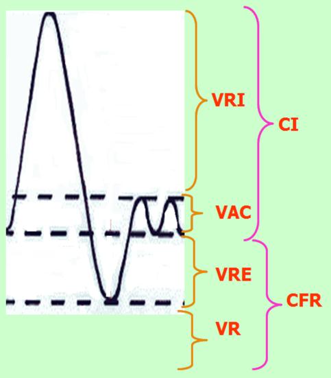 Es la suma de VAC+ VRI + VRE 1 La complianza o distensibilidad El cambio de volumen pulmonar producido por unidad de cambio de presión.