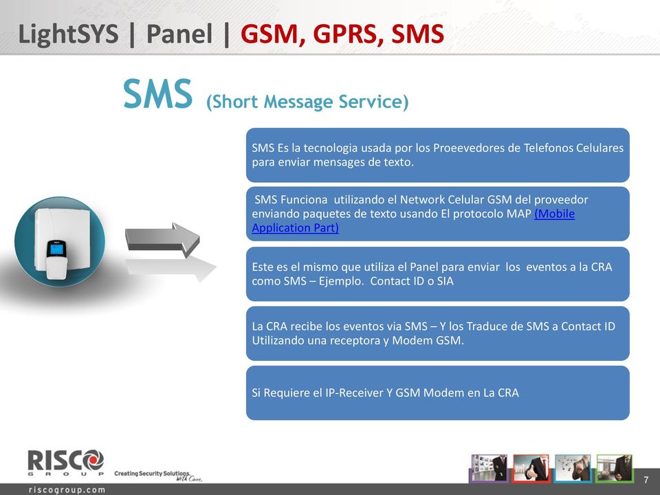 LightSY S SMS Funciona utilizando el Network Celular GSM del proveedor enviando paquetes de texto usando El protocolo MAP (Mobile Application