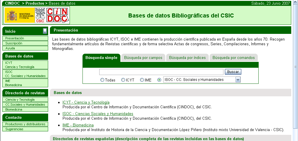 CSIC http://bddoc.csic.es:8085/index.