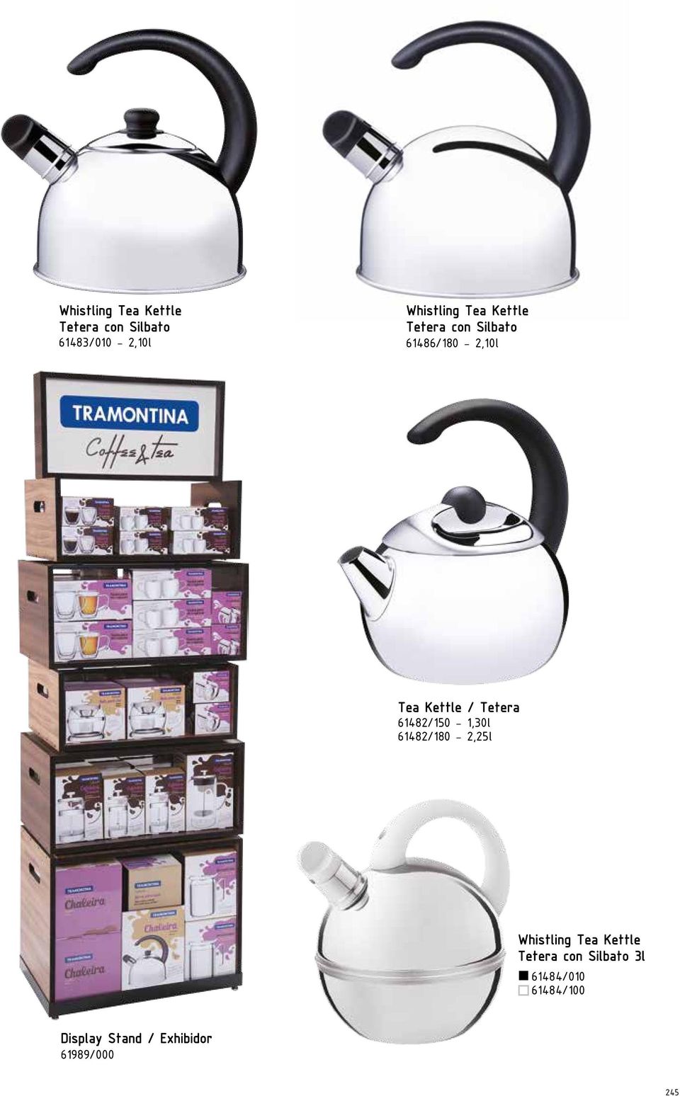 Tetera 61482/150-1,30l 61482/180-2,25l Whistling Tea Kettle Tetera