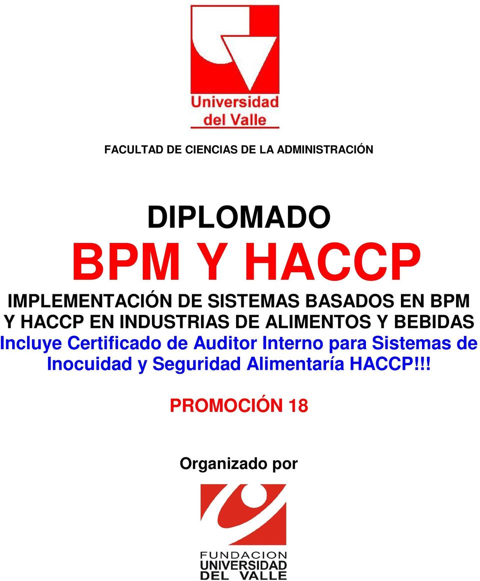 ALIMENTOS Y BEBIDAS Incluye Certificado de Auditor Interno para
