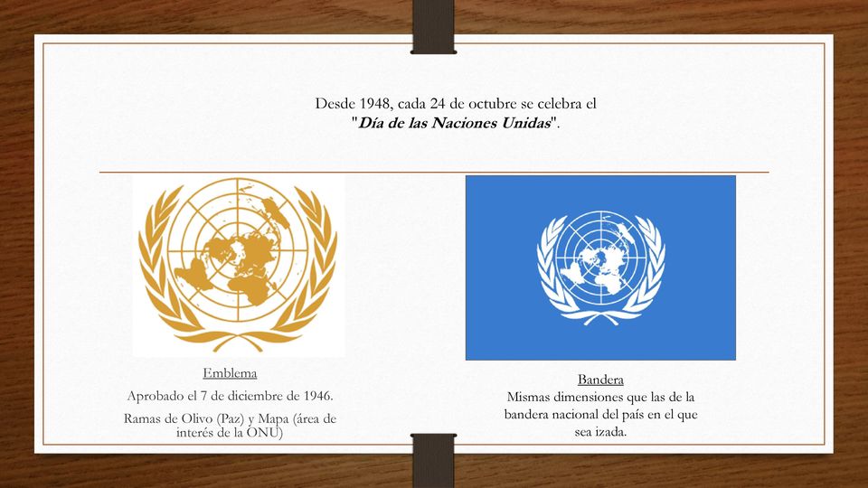 Ramas de Olivo (Paz) y Mapa (área de interés de la ONU) Bandera