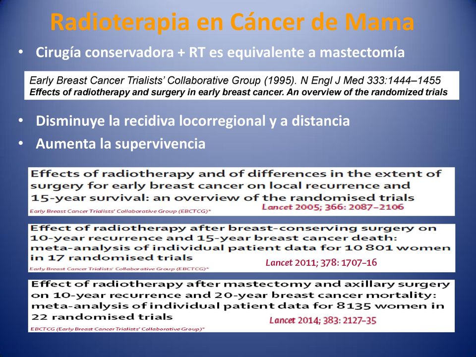 N Engl J Med 333:1444 1455 Effects of radiotherapy and surgery in early breast cancer.