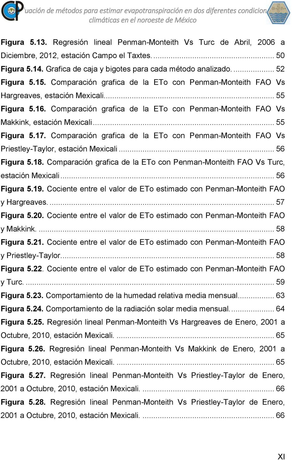 Comparación grafica de la ETo con Penman-Monteith FAO Vs Hargreaves, estación Mexicali... 55 Figura 5.16. Comparación grafica de la ETo con Penman-Monteith FAO Vs Makkink, estación Mexicali.