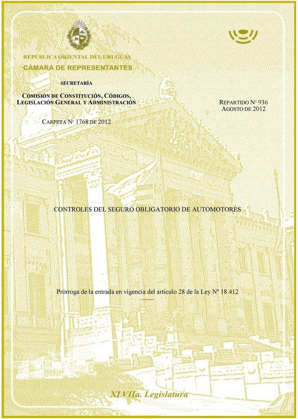 Nº 1768 DE 2012 CONTROLES DEL SEGURO OBLIGATORIO DE AUTOMOTORES