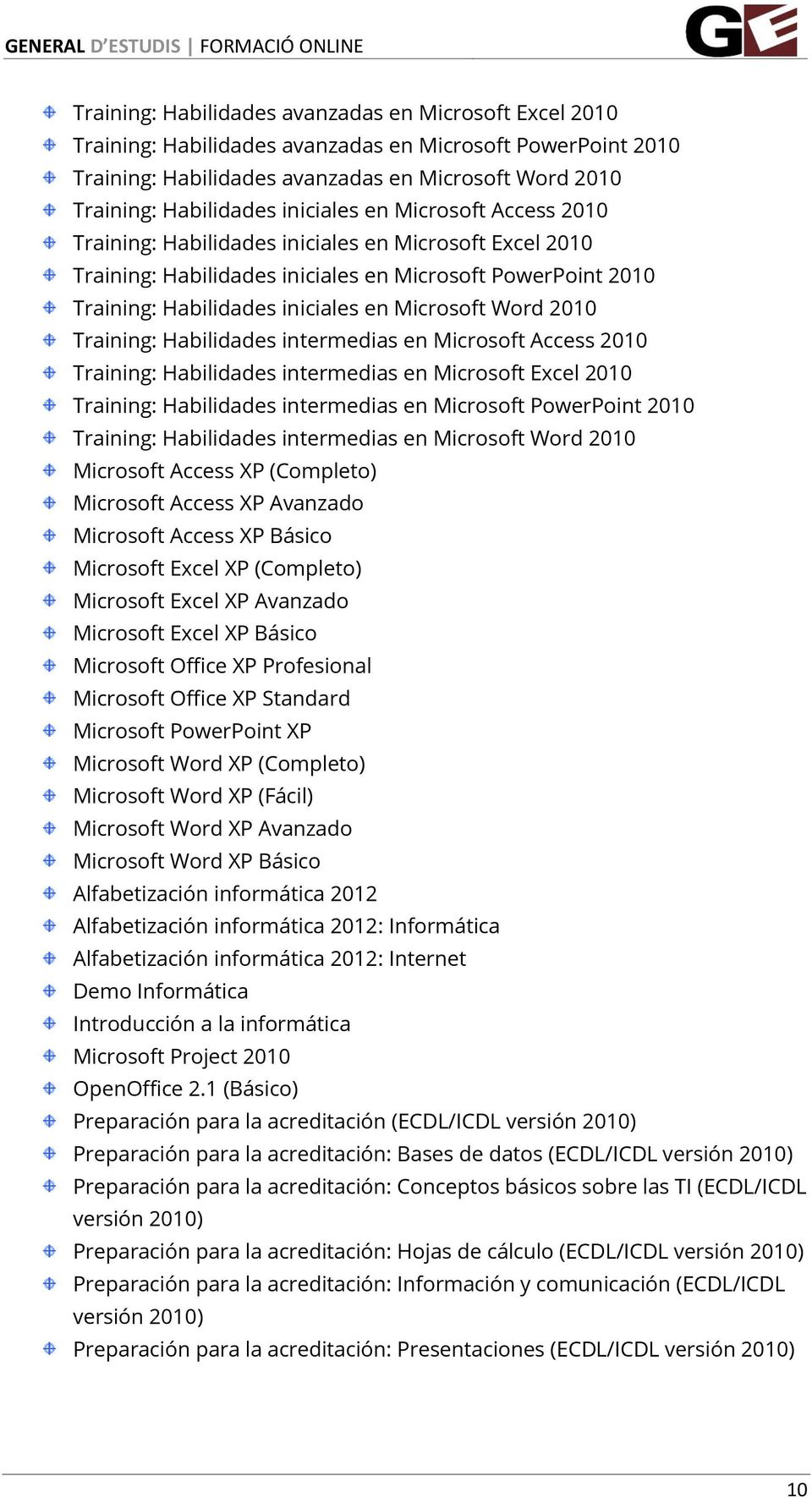 Word 2010 Training: Habilidades intermedias en Microsoft Access 2010 Training: Habilidades intermedias en Microsoft Excel 2010 Training: Habilidades intermedias en Microsoft PowerPoint 2010 Training: