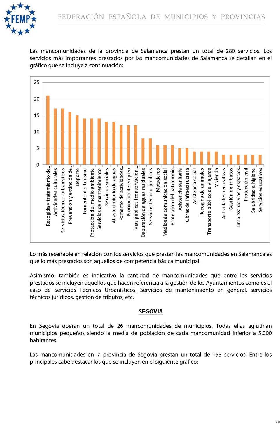 mancomunidades en Salamanca es que lo más prestados son aquellos de competencia básica municipal.