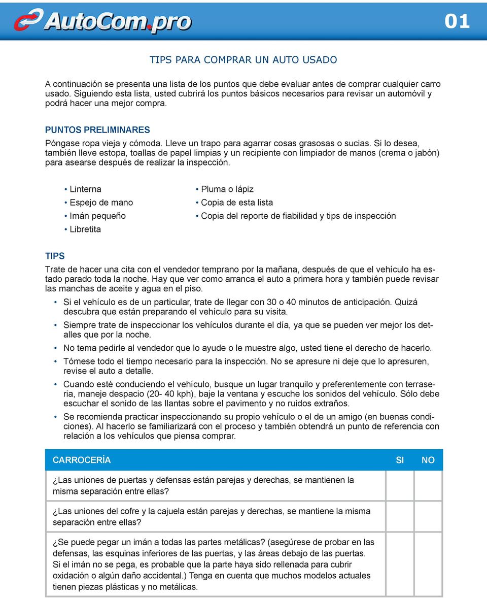 administrar hacha Clasificación TIPS PARA COMPRAR UN AUTO USADO - PDF Free Download