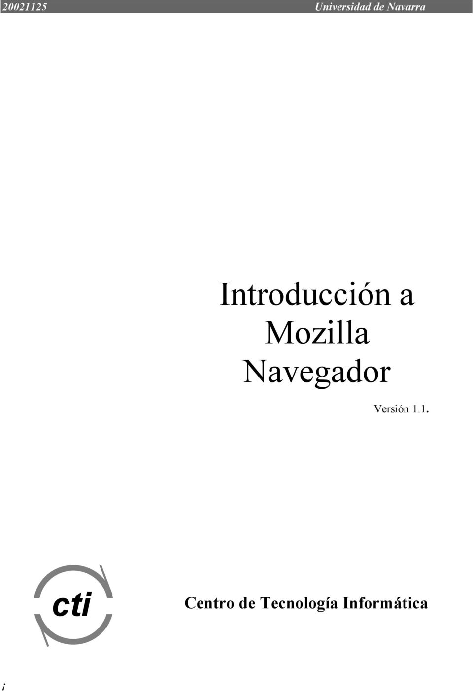 Mozilla Navegador Versión 1.