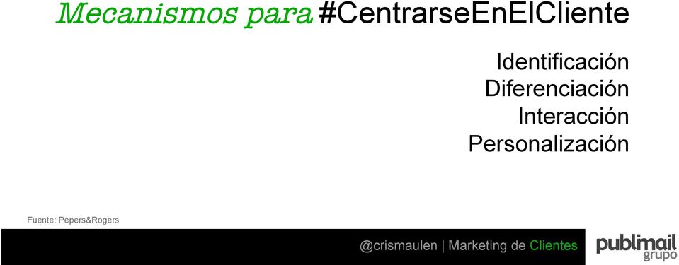 #CentrarseEnElCliente Identificación