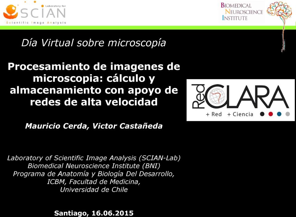 Victor Castañeda Laboratory of Scientific Image Analysis (SCIAN-Lab) Biomedical Neuroscience Institute