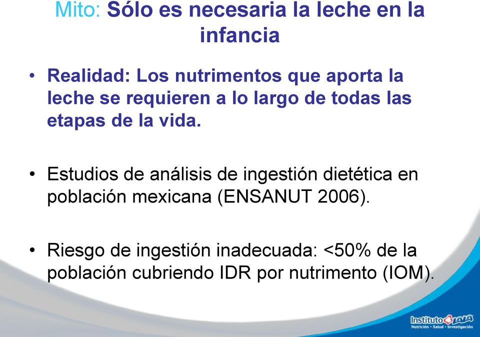 Estudios de análisis de ingestión dietética en población mexicana (ENSANUT