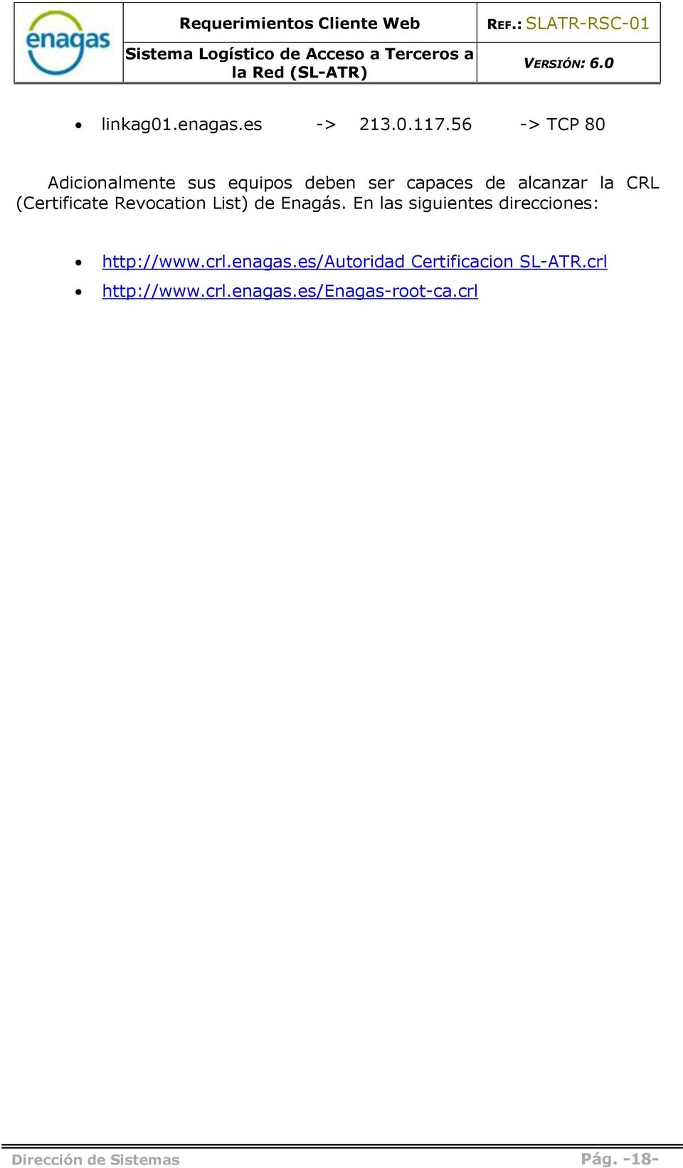 CRL (Certificate Revocation List) de Enagás.