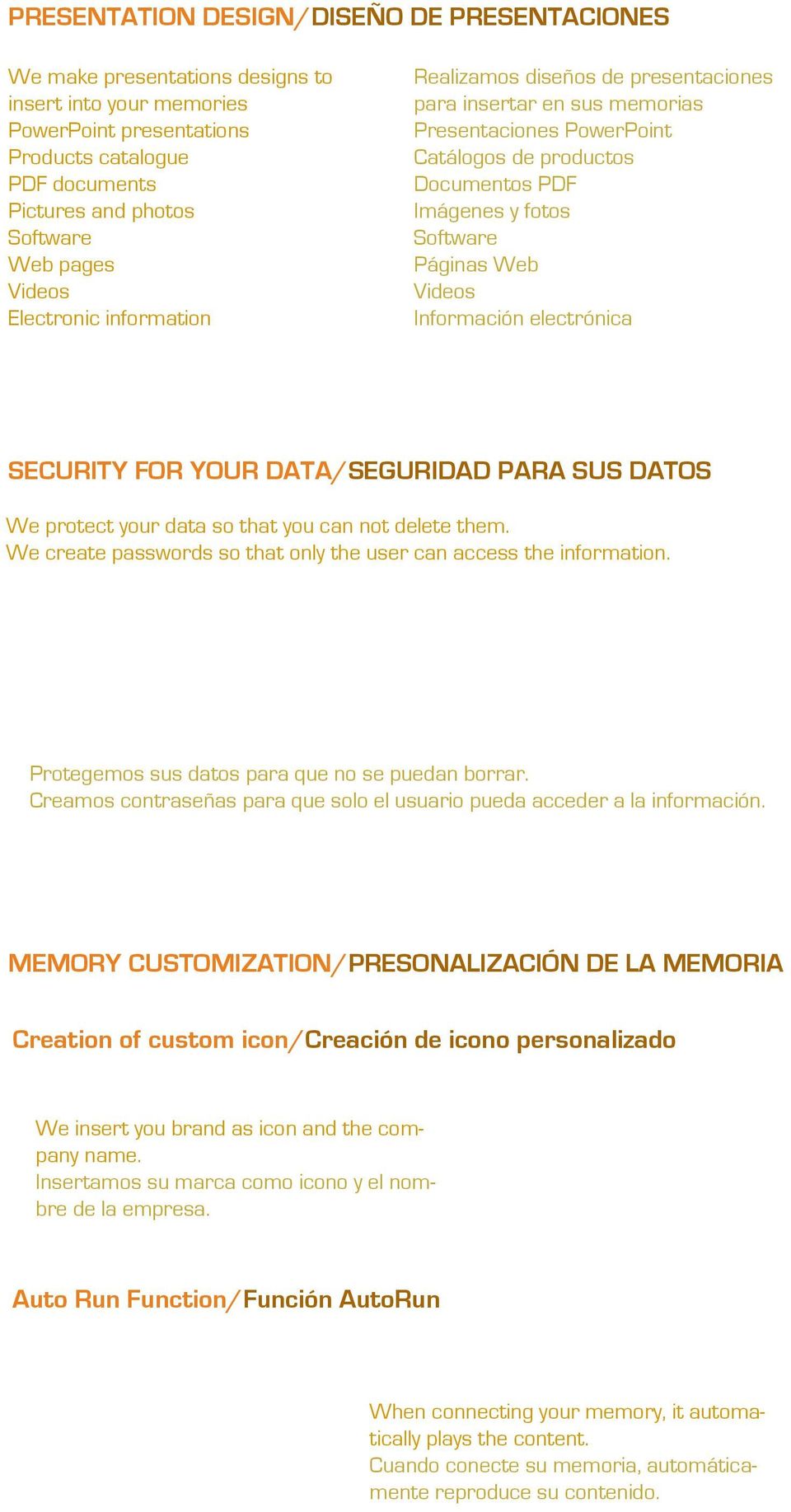 Páginas Web Videos Información electrónica SECURITY FOR YOUR DATA/SEGURIDAD PARA SUS DATOS We protect your data so that you can not delete them.