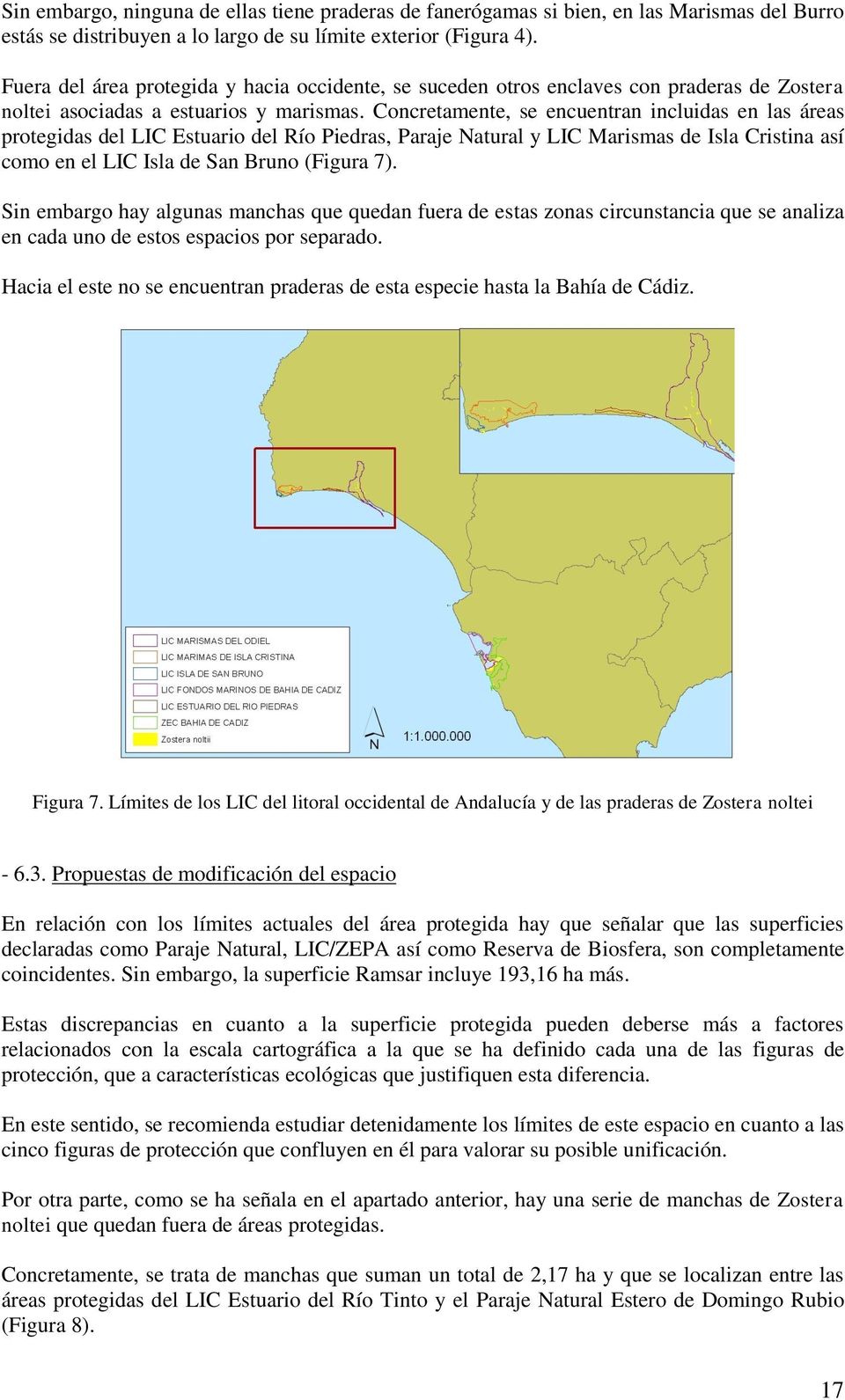 Concretamente, se encuentran incluidas en las áreas protegidas del LIC Estuario del Río Piedras, Paraje Natural y LIC Marismas de Isla Cristina así como en el LIC Isla de San Bruno (Figura 7).