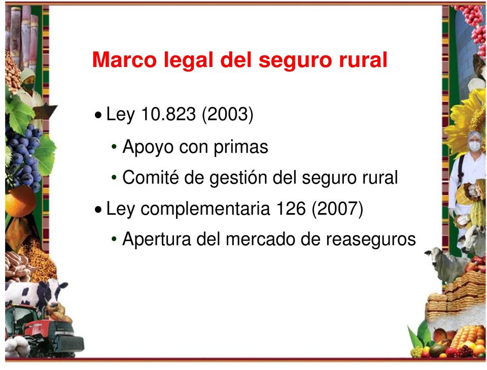 gestión del seguro rural Ley