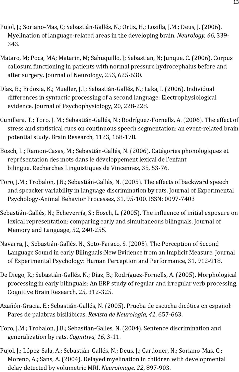 ;Erdozia,K.;Mueller,J.L;SebastiánSGallés,N.;Laka,I.(2006).Individual differencesinsyntacticprocessingofasecondlanguage:electrophysiological evidence.journalofpsychophysiology,20,228s228. Cunillera,T.