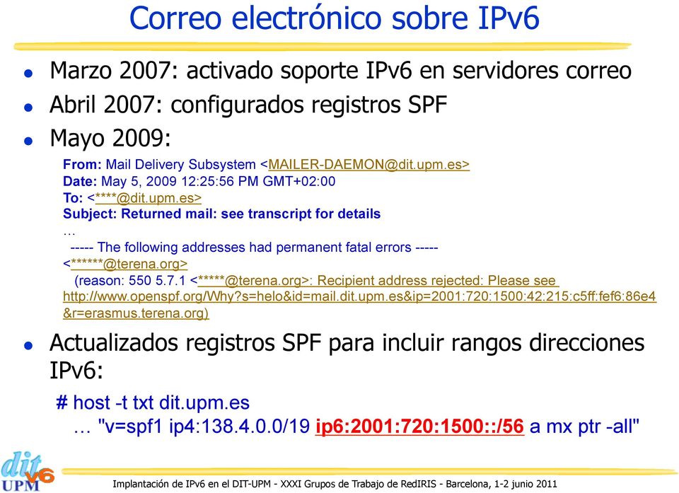 org> (reason: 550 5.7.1 <*****@terena.org>: Recipient address rejected: Please see http://www.openspf.org/why?s=helo&id=mail.dit.upm.
