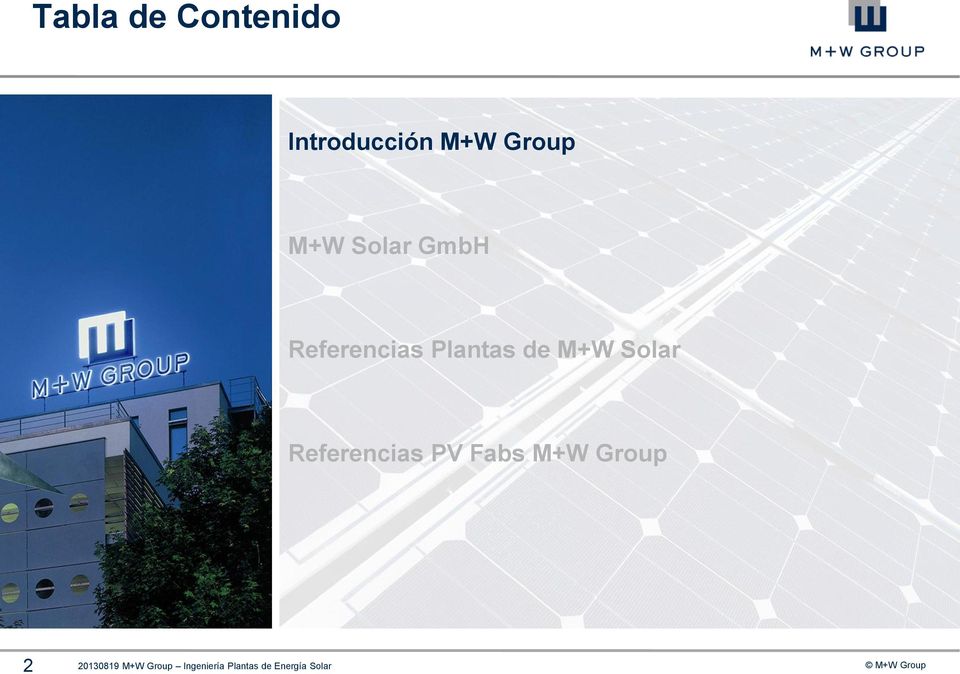 Solar Referencias PV Fabs M+W Group 2