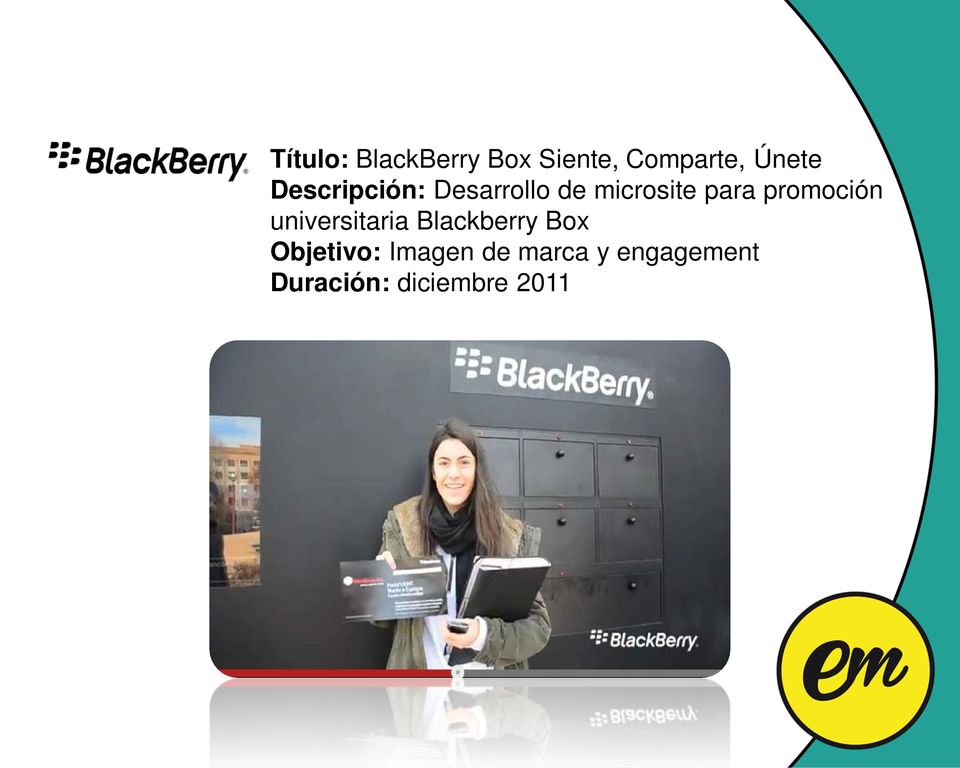promoción universitaria Blackberry Box