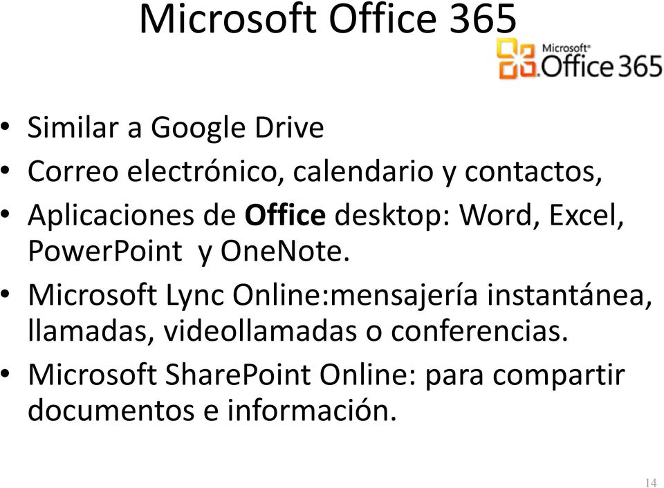 Microsoft Lync Online:mensajería instantánea, llamadas, videollamadas o