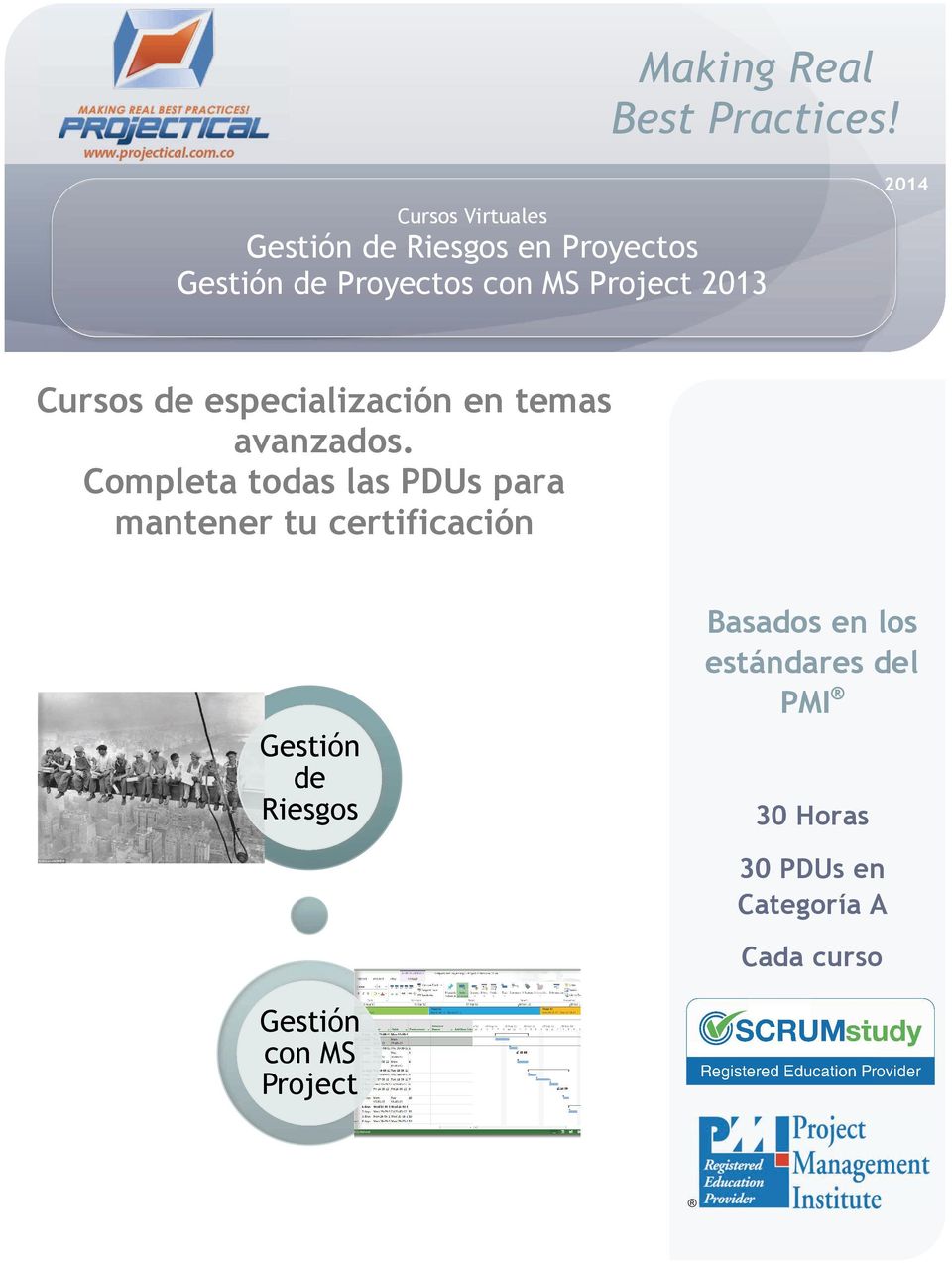 Project 2013 Cursos de especialización en temas avanzados.