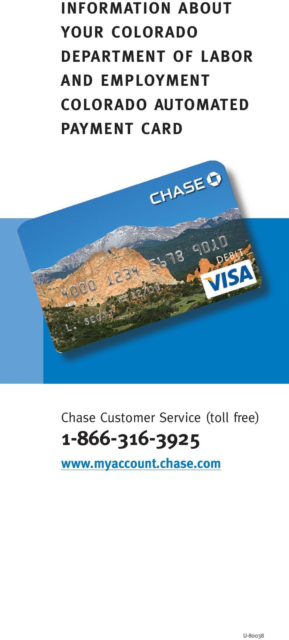 PAYMENT CARD Chase Customer Service (toll