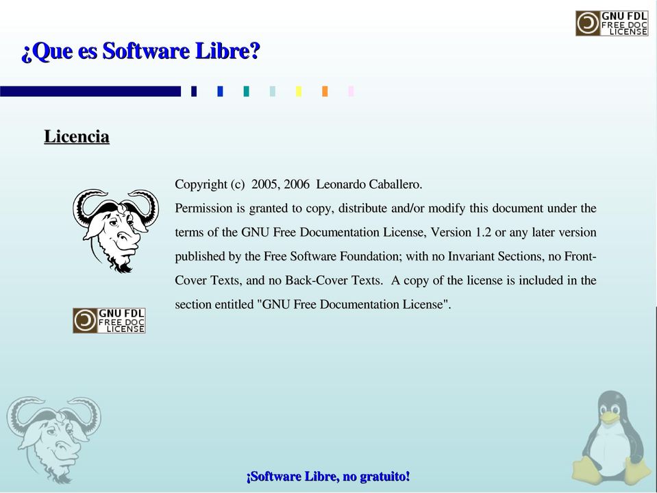 Documentation License, Version 1.