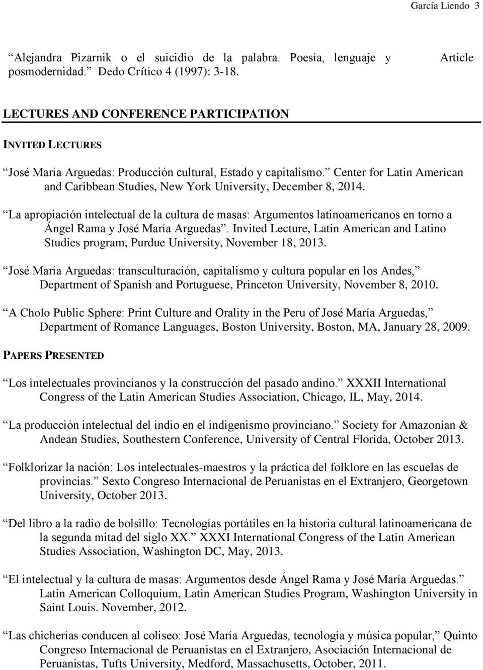 Center for Latin American and Caribbean Studies, New York University, December 8, 2014.